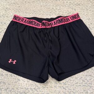 Under Armour Women's Athletic Shorts - Black with Pink Accents